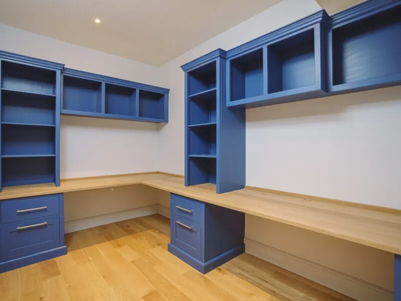 Blue wooden office furniture